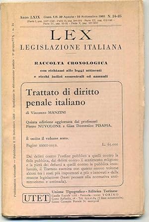LEX LEGISLAZIONE ITALIANA Raccolta Cronologica Anno LXIX 1983 n. 24-25 UTET