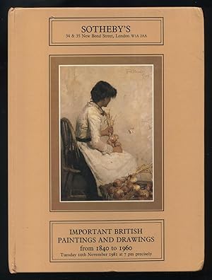 IMPORTANT BRITISH PAINTINGS AND DRAWINGS FROM 1840 TO 1960