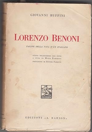 LORENZO BENONI di Giovanni Ruffini ed. Barion