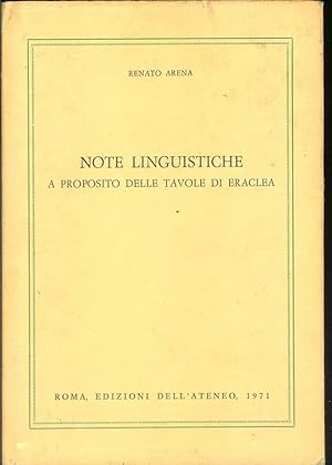 NOTE LINGUISTICHE A PROPOSITO DELLE TAVOLE DI ERACLEA di Renato Arena 1971-