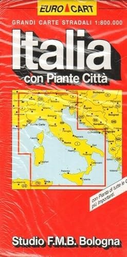 ITALIA 1:800.000 CON PIANTE CITTA' EURO CITY ed. Studio F. M. B. Bologna