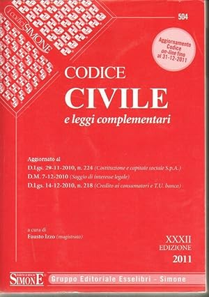 CODICE CIVILE E LEGGI COMPLEMENTARI a cura di F. Izzo ed. Simone 2011