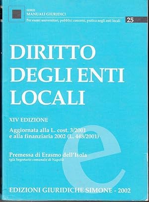 DIRITTO DEGLI ENTI LOCALI ed. Edizioni Giuridiche Simone 2002