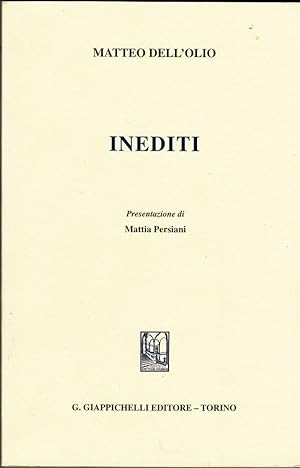 INEDITI di Matteio Dell'Olio ed. Giappichelli 2007