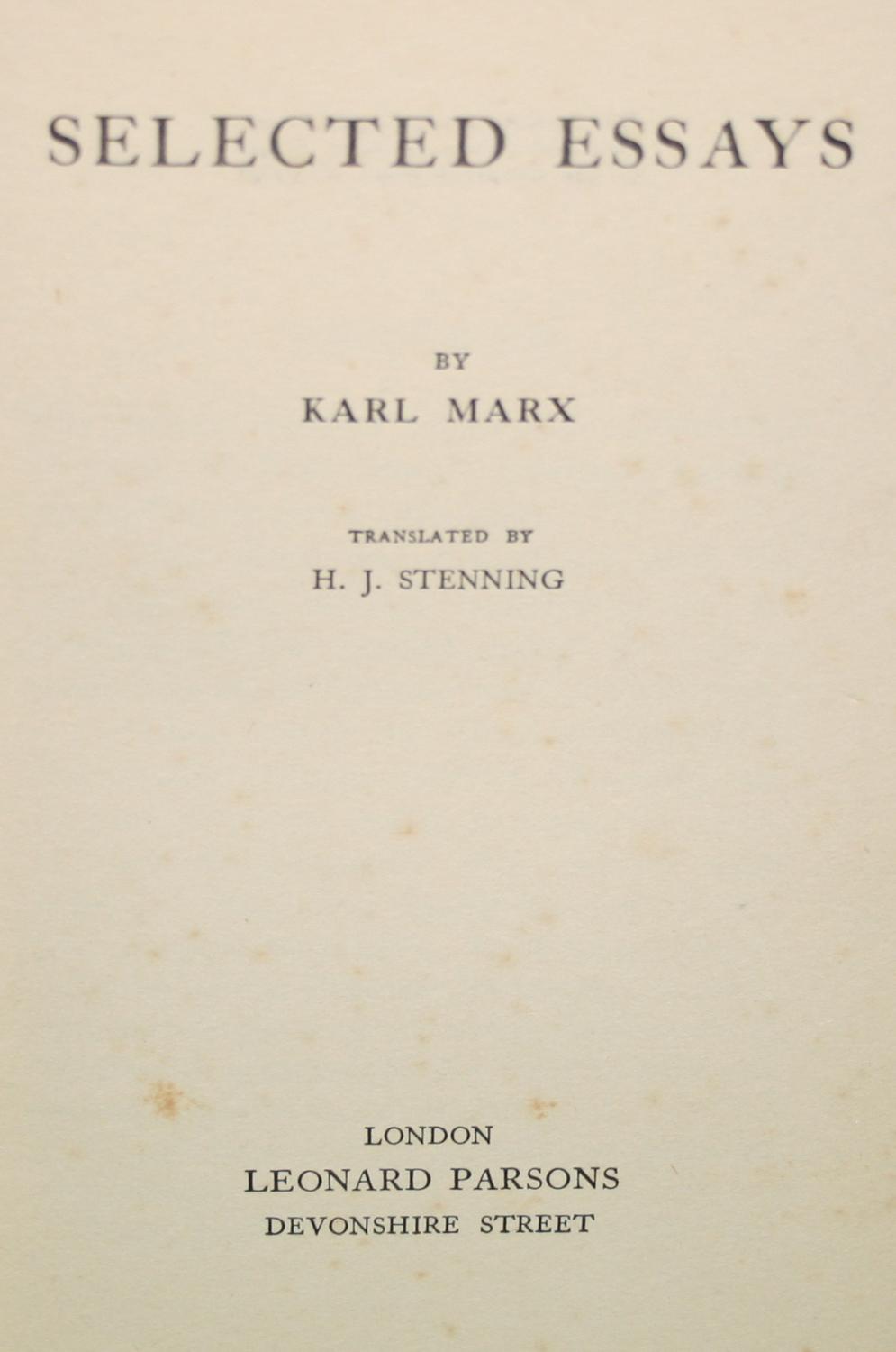Karl Marx Essay | Bartleby karl marx essays