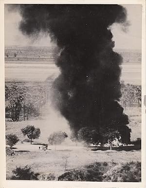 British Official War Photograph. Beaufighters Strike Oil in Burma. Undated (c.1944-45). World War...