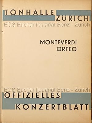 Claudio Monteverdi, l'Orfeo. Favola pastorale von Alessandro Striggio . 10. (11.) Februar 1936, etc.