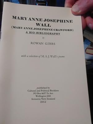 MARY ANNE JOSEPHINE WALL (Mary Anne Josephine Crawford): A Bio-Bibliography