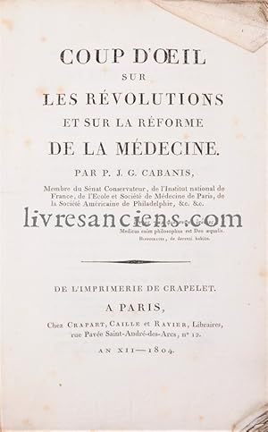 Coup d'oeil sur les révolutions et sur la réforme de la médecine