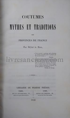 Coutumes mythes et traditions des provinces de France