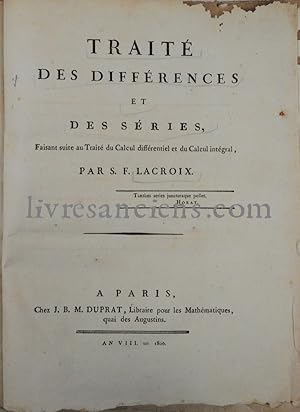 Traité du calcul differentiel et du calcul integral