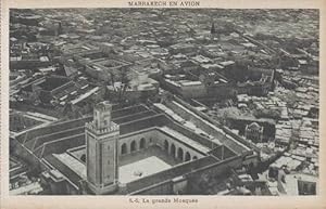 MARRAKECH EN AVION: La grande Mosquée. Photo prise par M. Flandrin sur avion des lignes aériennes...