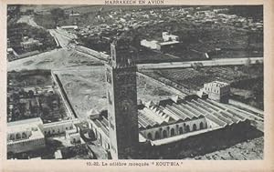 MARRAKECH EN AVION: La célèbre mosquée KOUT'BIA. Photo prise par M. Flandrin sur avion des lignes...