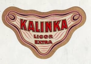 ETIQUETA DE KALINKA. Licor extra 8'5x5, triangular.