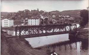 BETANZOS (La Coruña) Puente del ferrocarril y vista general.