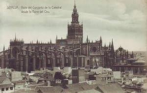 SEVILLA. Vista del conjunto de la Catedral desde la Torre del Oro. Heliotipia Artística Española,...