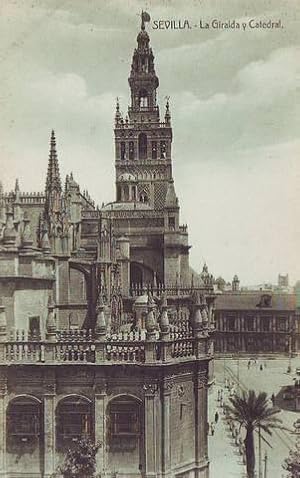 SEVILLA. La Giralda y Catedral. Heliotipia Artística Española, Madrid. Postal 14x9 sin circular, ...