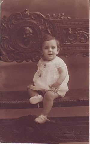 BEBE SENTADO. Foto Mateo, Murcia. 3 agosto 1924. Postal fotográfica 14x8'5, sin circular, dorso s...