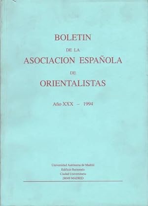 BOLETIN DE LA ASOCIACION ESPAÑOLA DE ORIENTALISTAS. Año XXX.