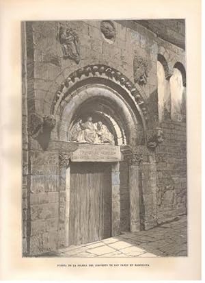 PUERTA DE LA IGLESIA DEL CONVENTO DE SAN PABLO EN BARCELONA.