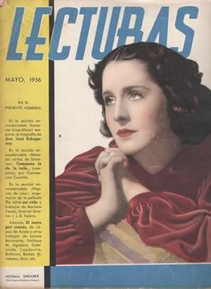 LECTURAS. Mayo 1936, nº 180. Portada Norma Shear. Noticias, Cine, Novelas, etc. .