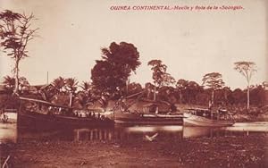 GUINEA CONTINENTAL. Muelle y flota de la 'Socogui'.