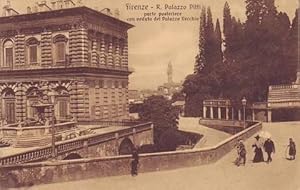 FIRENZE. R. Palazzo Pitti. Parte posteriore con veduta del Palazzo Vecchio.