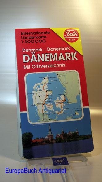 Falk Pläne, Dänemark, Internationale Länderkarte(Nr.1431) 23 Seiten Ortsregister. 1: 300.000