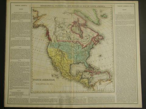 Geographical Statistical And Historical Map Of North America By