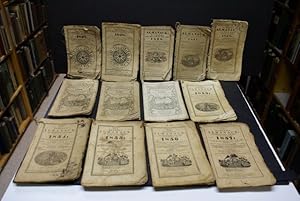 IMPROVED NEW ENGLAND FARMER'S ALMANACK. RANGING FROM 1827 - 1933 WITH GAPS. 82 VOLUMES.