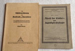 2 Bücher: 1. Die Schülerzeichnung als Ausdruck des Charakters 1938 ( mit Beilage) , 2. Abriss der...