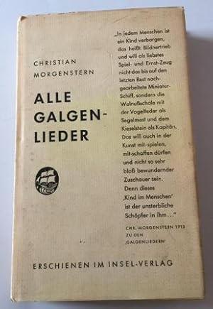 Alle Galgenlieder, gebundene Ausgabe, Insel-Verlag,Christian Morgenstern (180.-187.Tausend 1954)