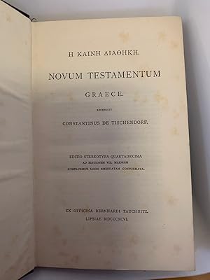 Novum Testamentum Graece. Editio Stereotypa Quartadecima Ad Editionem VIII. Majorem Compluribus L...