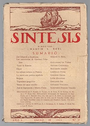 Síntesis. Artes, Ciencias y Letras. Nº 20. Enero 1929.