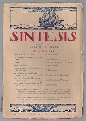 Síntesis. Artes, Ciencias y Letras. Nº 22. Marzo 1929.