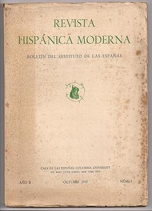 Revista Hispánica Moderna. Año II. Nº 1. Octubre 1935