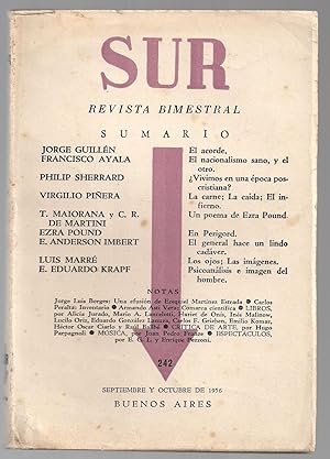 Sur. Revista Bimestral. Nº 242. Septiembre Octubre 1956