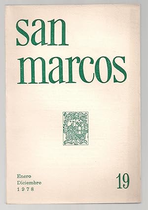San Marcos. Revista De Artes Ciencias y Humanidades. Nº 19 Enero Diciembre 1978
