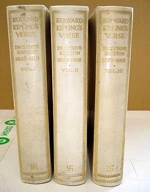 Rudyard Kipling's Verse. Inclusive Edition 1885-1918. Vols. I, II and III