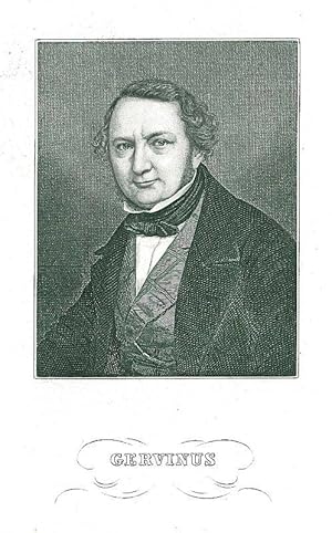 GERVINUS, Georg Gottfried (1805 - 1871). Brustbild nach halblinks des Historikers, Mitglieds der ...