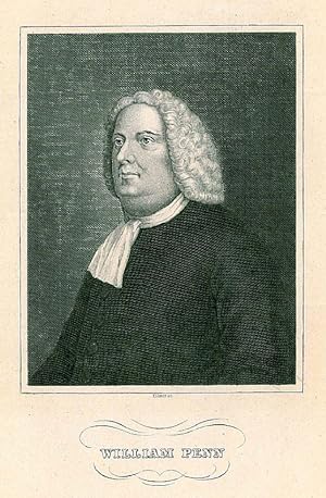PENN, William (1644 - 1718). Brustbild nach dreiviertellinks des Quäkerführers in den USA und Grü...