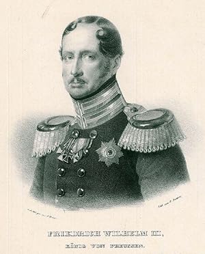 FRIEDRICH WILHELM III., König von Preußen (1770 - 1840). Brustbild nach halblinks, in Uniform mit...