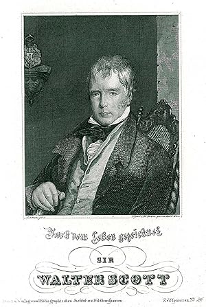 SCOTT, Walter (1771 - 1832). Halbfigur nach halblinks des schottischen Dichter.
