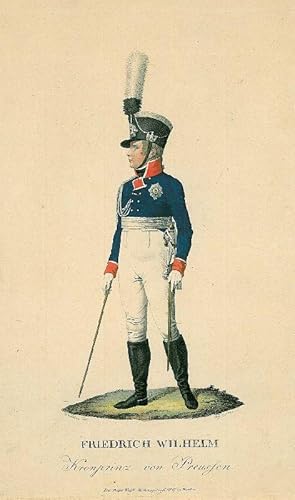 FRIEDRICH WILHELM IV., König von Preußen (1795 - 1861). Ganzfigur im Profil nach links als Kronpr...