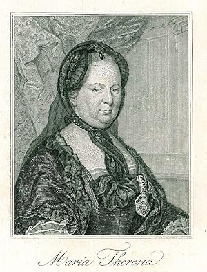 MARIA THERESIA, Kaiserin (1717 - 1780). Brustbild nach halbrechts der Kaiserin, in Witwentracht m...