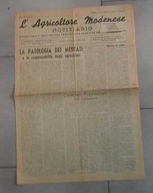 L'AGRICOLTORE MODENESE, notiziario dell'unione provinciale fascista degli agricoltori, numero 12 ...