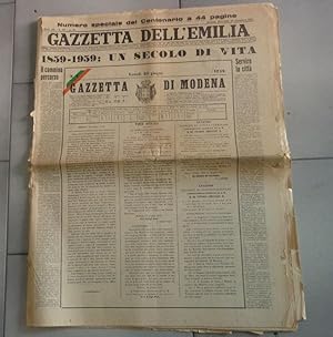 GAZZETTA DELL'EMILIA - EDIZIONE MODENA - NUMERO SPECIALE DI 44 PAGINE DEL CENTENARIO 1859-1959 UN...