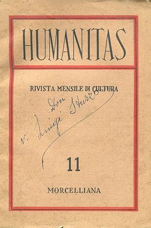 HUMANITAS; rivista mensile di cultura - anno VI - n. 11 novembre 1951, Brescia, Morcelliana, 1951