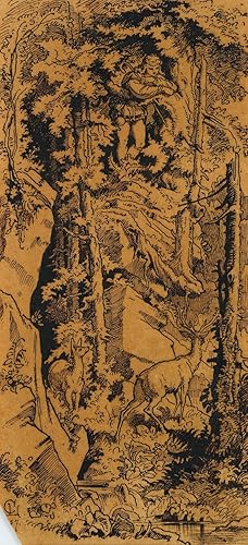 Jüngling beobachtet Hirsche im Wald 1857