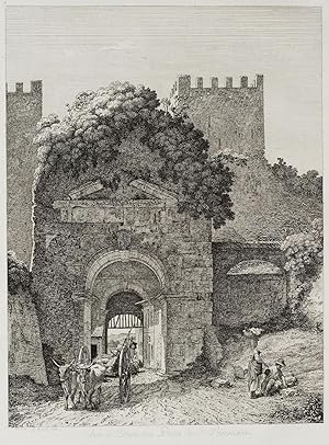 Der Drususbogen an der Porta San Sebastiano in Rom, Feldseite, 1794